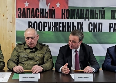 Владимир Делба посетил совместную штабную тренировку Вооруженных сил Абхазии.