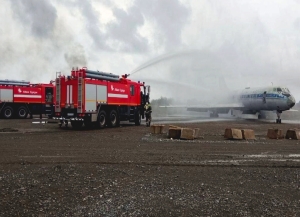 Тактико-специальные учения по ликвидации чрезвычайных ситуаций провели в сухумском аэропорту